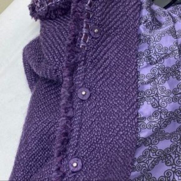 Dialogue for QVC Purple Woven Wool Blend Blazer Size 18W - Picture 6 of 7